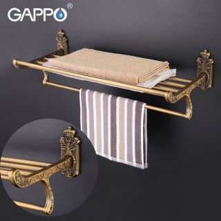 Полка с полотенцедержателем Gappo G3624 бронза